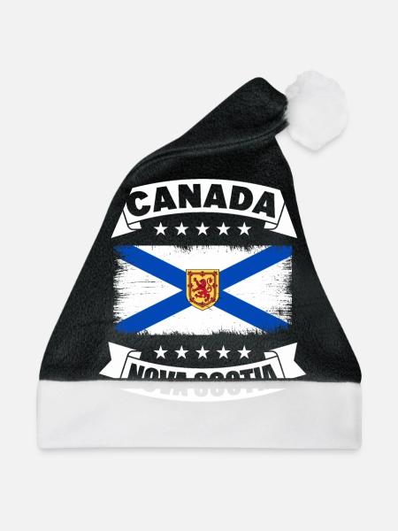 Nova Scotia Flagge - vintage retro - Weihnachtsmütze - Schwarz/Weiß