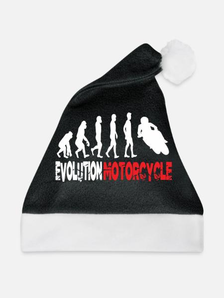 Evolution Motorrad - Weihnachtsmütze - Schwarz/Weiß - Vorne