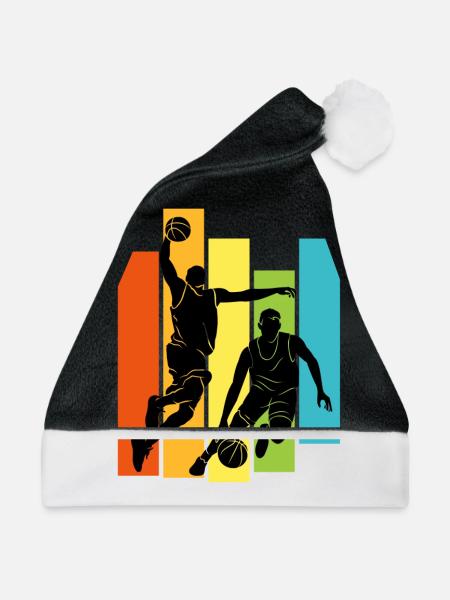 Dunking Basketball Basketballer - Weihnachtsmütze - Schwarz/Weiß - Vorne