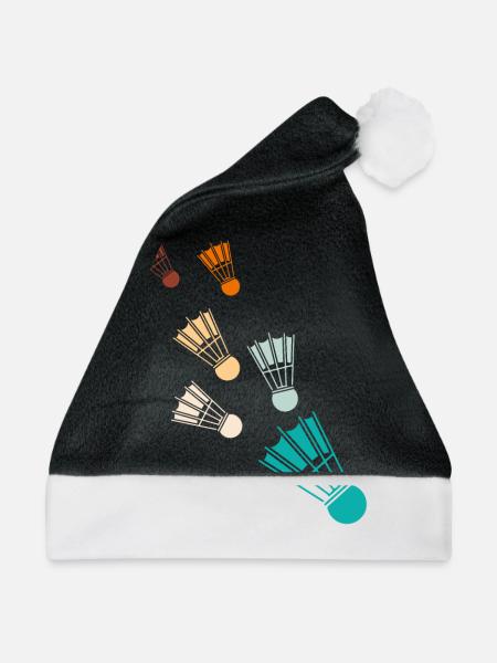 Retro Badminton Federbälle Shuttlecocks - Weihnachtsmütze - Schwarz/Weiß