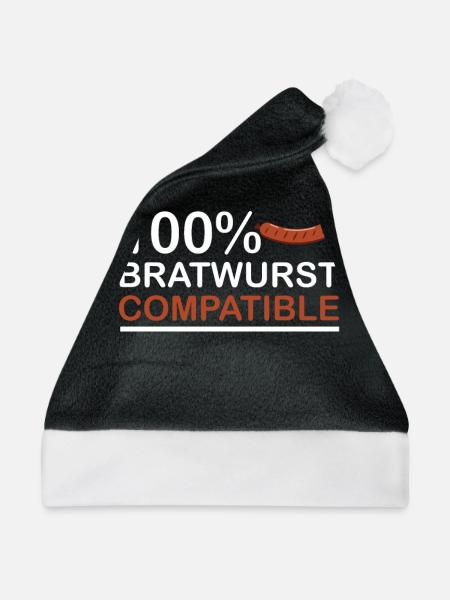 Bratwurst - Weihnachtsmütze - Schwarz/Weiß - Vorne