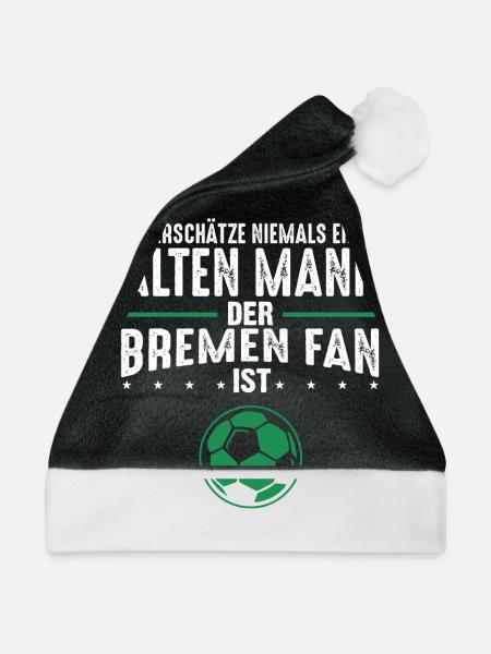 Alter Mann - Bremen Fan | Retro Vintage Fußball - Weihnachtsmütze - Schwarz/Weiß