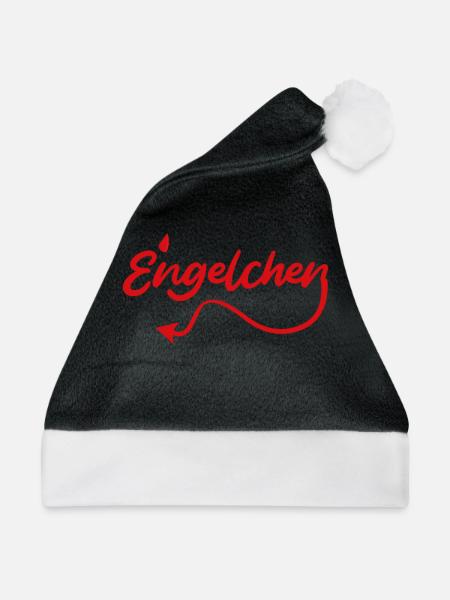 Engelchen oder Teufelchen Engel Teufel - Weihnachtsmütze - Schwarz/Weiß - Vorne