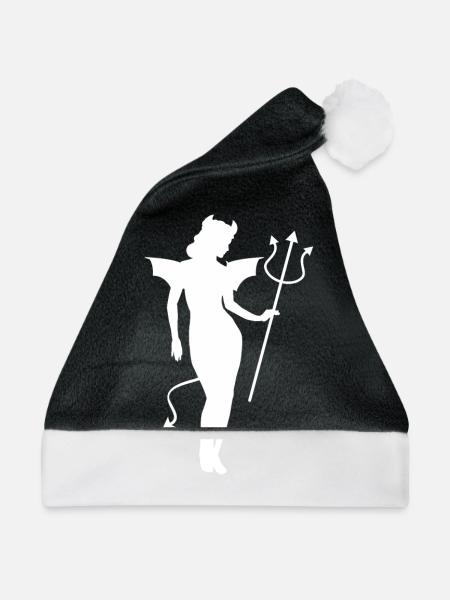 Engel Teufel Satan Devil Teufelchen - Weihnachtsmütze - Schwarz/Weiß