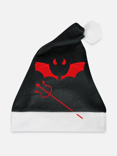Teufel Santan Devil Evil Teufelchen - Weihnachtsmütze - Schwarz/Weiß