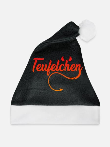 Teufel oder Engel Teufelchen - Weihnachtsmütze - Schwarz/Weiß - Vorne