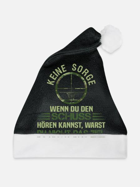 Fadenkreuz Gamer Spruch Jäger Sportschütze - Weihnachtsmütze - Schwarz/Weiß - Vorne