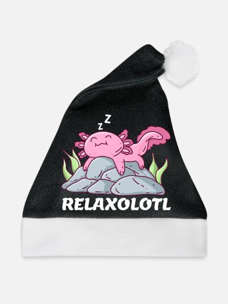 Relaxolotl - Weihnachtsmütze - Schwarz/Weiß