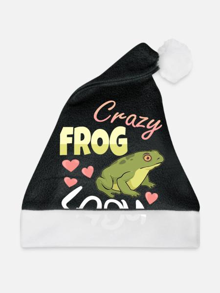 Frog Costume Frog Catcher Frog Hunter Funny Frog - Weihnachtsmütze - Schwarz/Weiß - Vorne