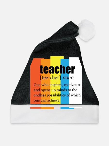 Lehrer Einfluss Lehramt Schule Schullehrer - Weihnachtsmütze - Schwarz/Weiß - Vorne