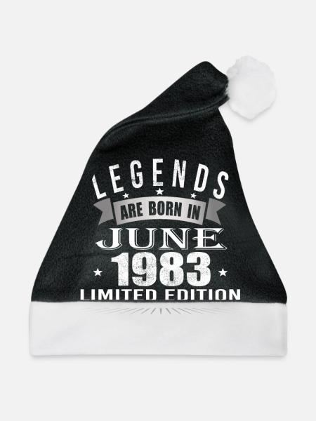 Legends are born in June 1983 - Weihnachtsmütze - Schwarz/Weiß