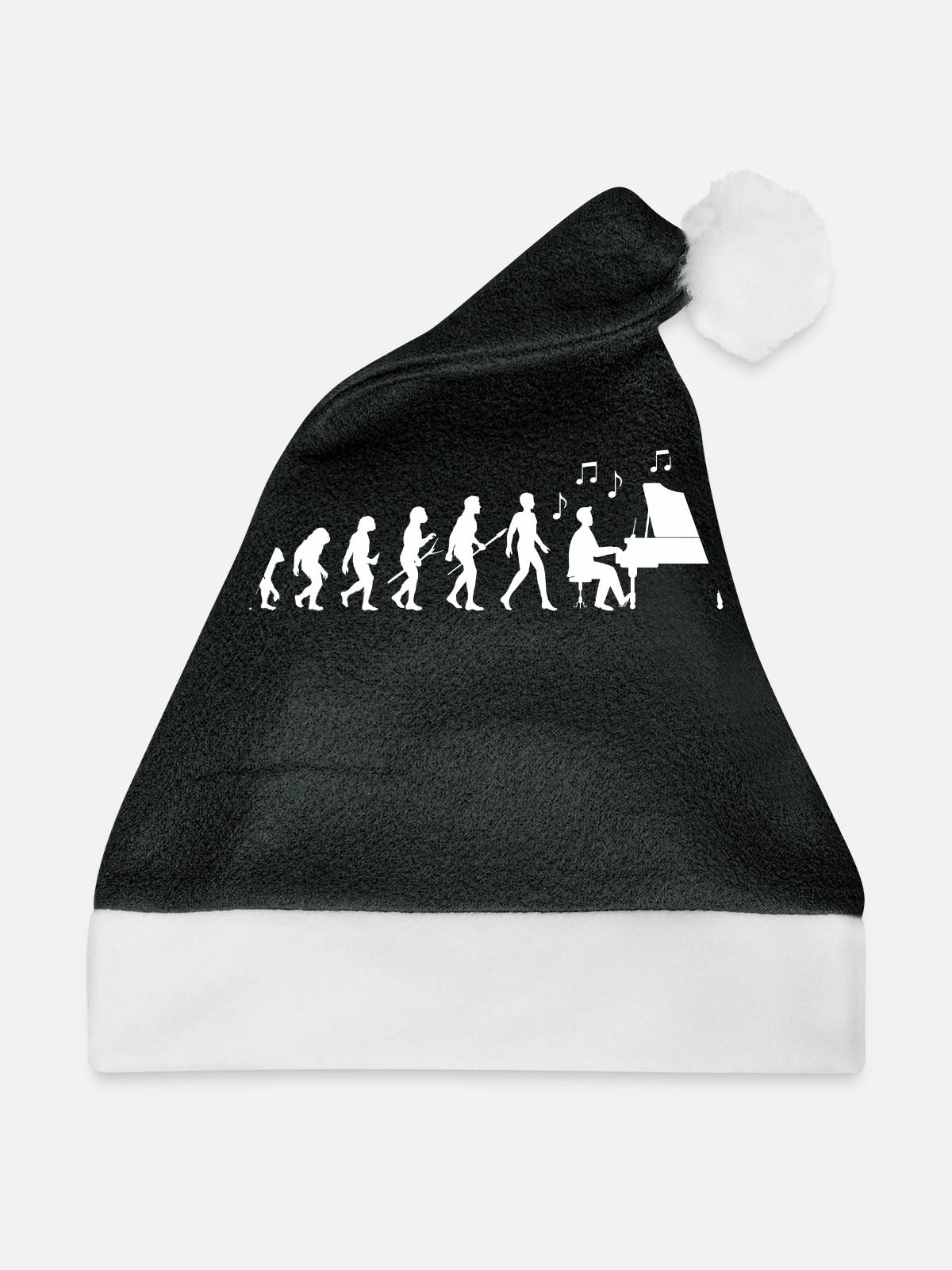 Pianist Evolution - Weihnachtsmütze - Schwarz/Weiß - Vorne