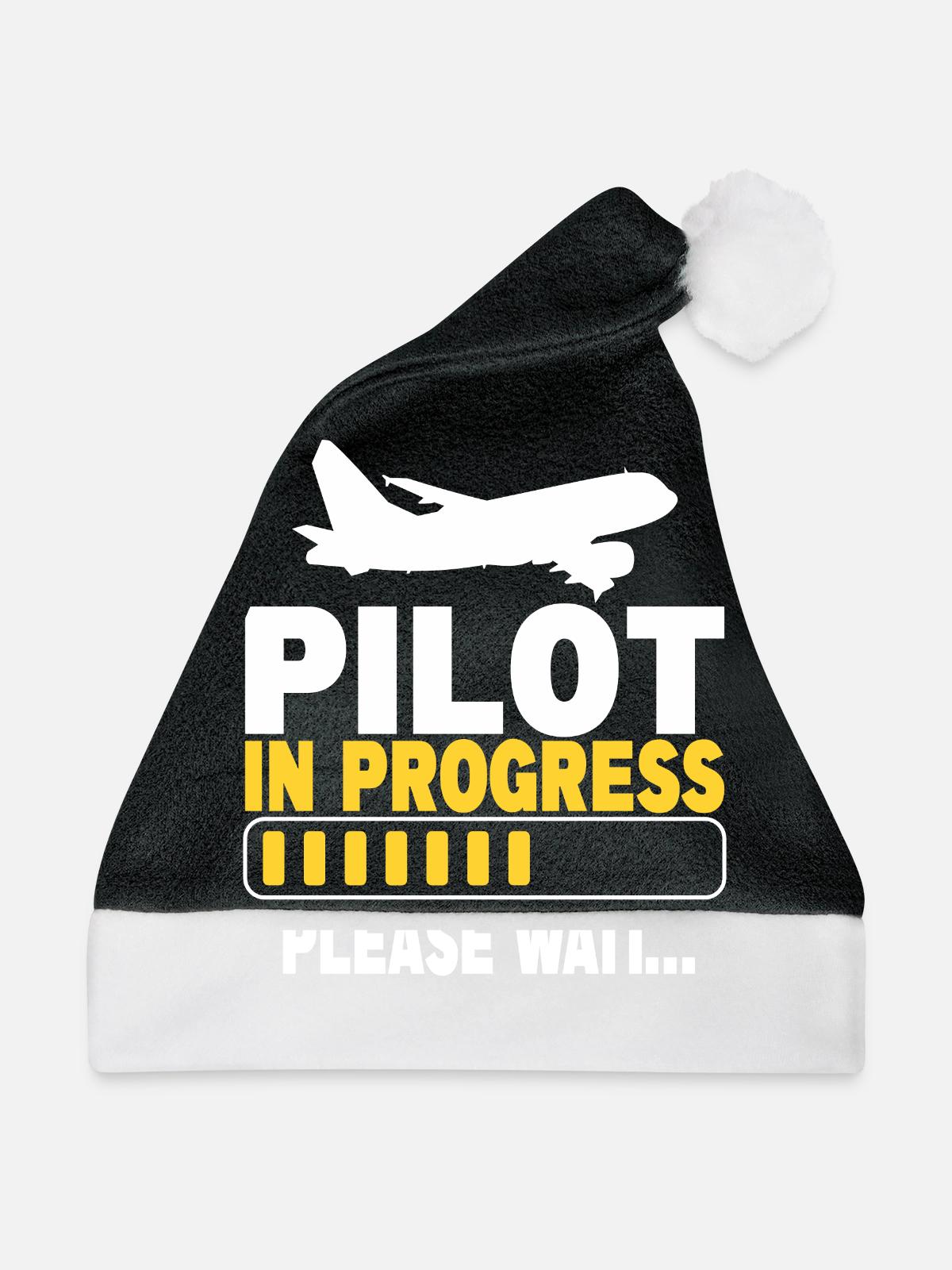 Pilot In Progress Please Wait - Weihnachtsmütze - Schwarz/Weiß - Vorne