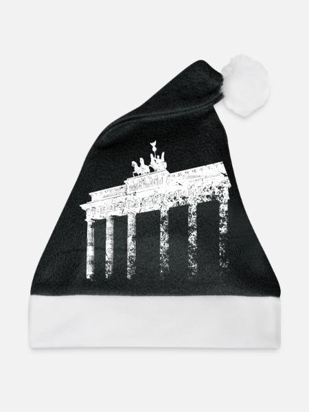 Berlin Brandenburger Tor Vintage Skyline Berliner - Weihnachtsmütze - Schwarz/Weiß - Vorne