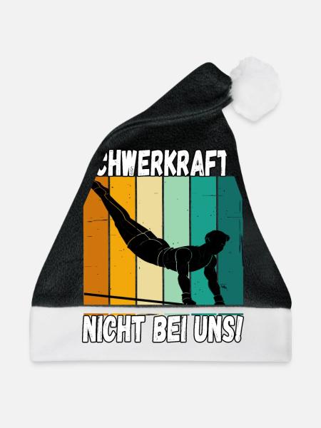 Schwerkraft? Nicht Bei Uns - Turnen Turner - Weihnachtsmütze - Schwarz/Weiß - Vorne