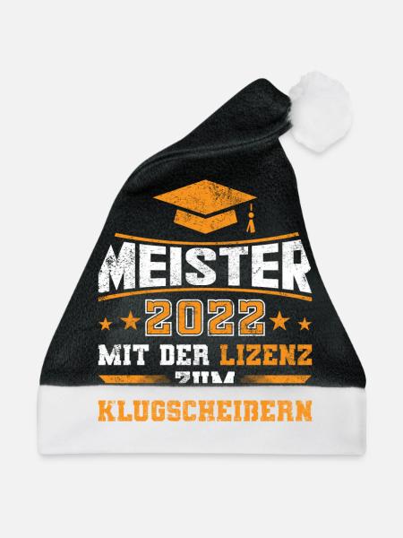 Meister 2022 mit der Lizenz zum klugscheißern - Weihnachtsmütze - Schwarz/Weiß - Vorne