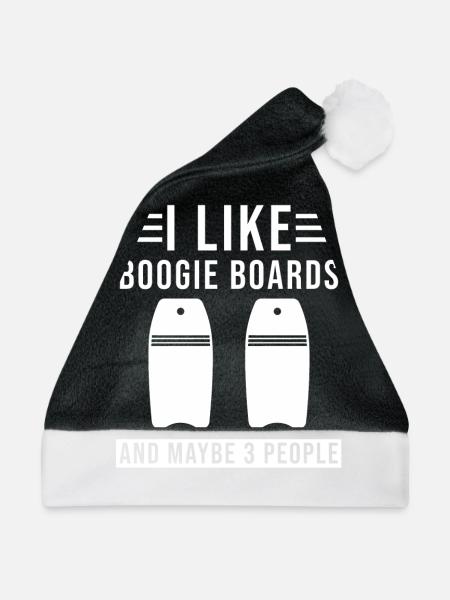 Bodyboarding Boogie Boarding - Weihnachtsmütze - Schwarz/Weiß - Vorne