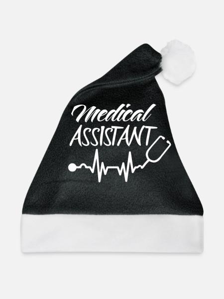 Medizinischer Assistent Gesundheitswesen Assistenz - Weihnachtsmütze - Schwarz/Weiß - Vorne
