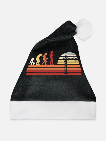Retro Kran Baukran Vintage Kranfahrer Kranführer - Weihnachtsmütze - Schwarz/Weiß