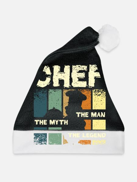 Chef the legend - Weihnachtsmütze - Schwarz/Weiß