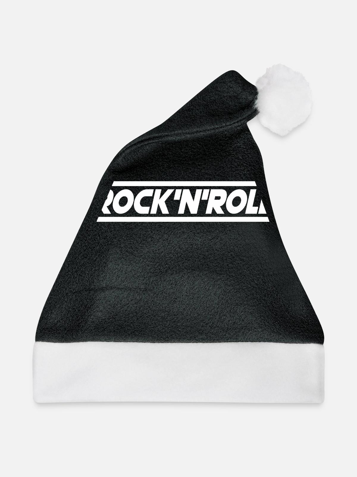 Rock n Roll - Weihnachtsmütze - Schwarz/Weiß - Vorne