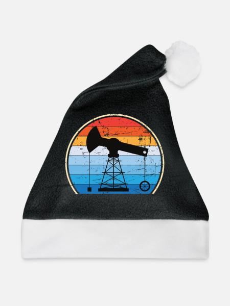 Fossil Fuel Oil Rig And Offshore Platform Drilling - Weihnachtsmütze - Schwarz/Weiß - Vorne