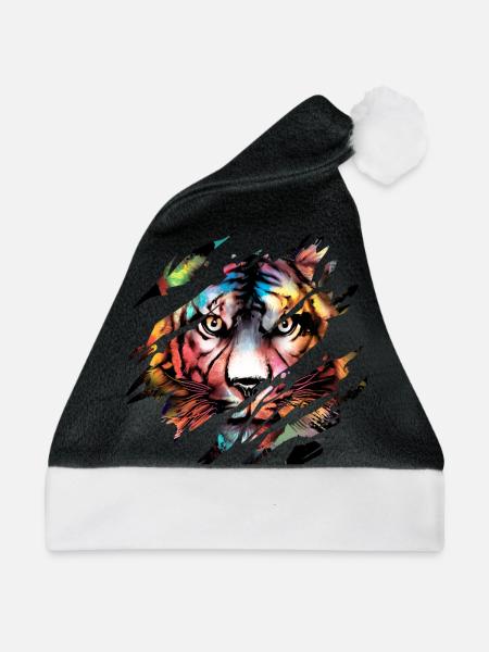 Bengal Tiger Scratch Claw - Weihnachtsmütze - Schwarz/Weiß - Vorne