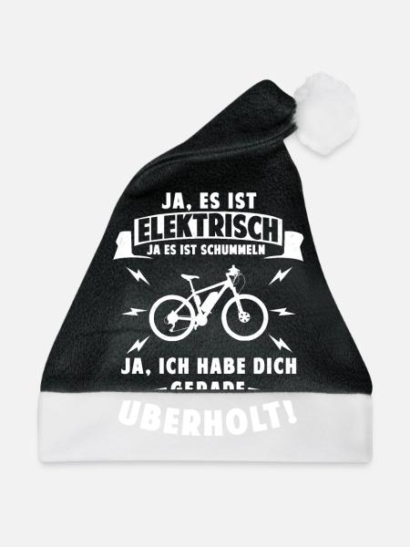 Ist elektrisch - habe dich überholt - (e) - Weihnachtsmütze - Schwarz/Weiß - Vorne