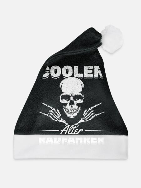 Mountainbike Fahrradfahrer Radfahren Cooler Alter - Weihnachtsmütze - Schwarz/Weiß - Vorne
