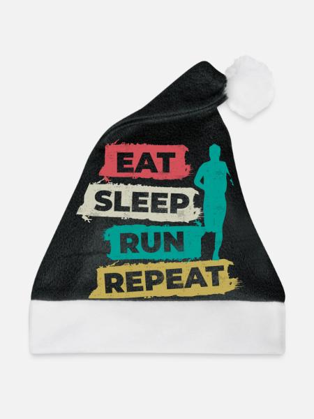 Run, Runner, Marathon Runner, 10k Läufer - Weihnachtsmütze - Schwarz/Weiß - Vorne