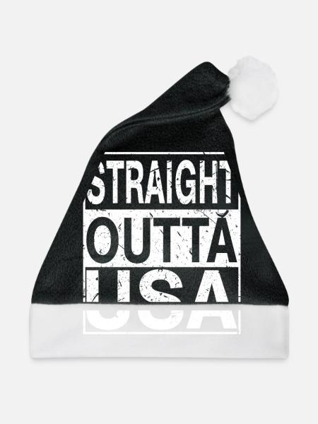 USA Straight outta USA - Weihnachtsmütze - Schwarz/Weiß