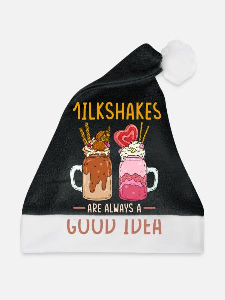 Milchshake - Weihnachtsmütze - Schwarz/Weiß - Vorne