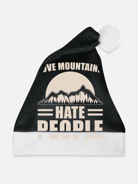 Berge - Weihnachtsmütze - Schwarz/Weiß
