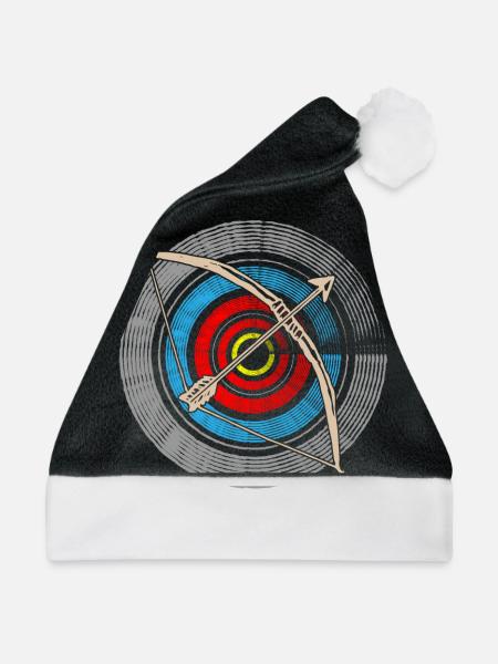 Bogenschießen, Bogenschütze, Bögen, Bogen - Weihnachtsmütze - Schwarz/Weiß - Vorne
