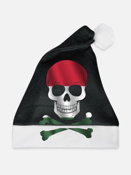 Ungarn Flagge - Weihnachtsmütze - Schwarz/Weiß