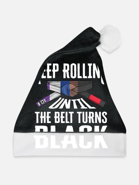 BJJ Black Belt - Weihnachtsmütze - Schwarz/Weiß - Vorne