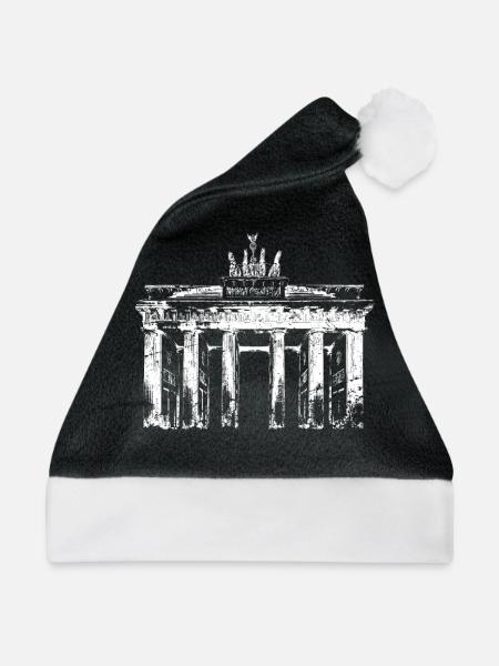 I Love Berlin Brandenburger Tor Vintage Berliner - Weihnachtsmütze - Schwarz/Weiß - Vorne
