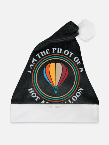 Heißluftballon, Fliegen Eines Heißluftballons - Weihnachtsmütze - Schwarz/Weiß - Vorne