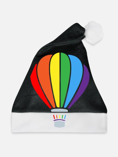 Heißluftballon, Fliegen Eines Heißluftballons - Weihnachtsmütze - Schwarz/Weiß - Vorne
