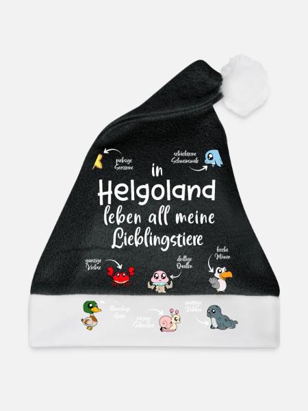Meine Lieblingstiere in Helgoland - Weihnachtsmütze - Schwarz/Weiß