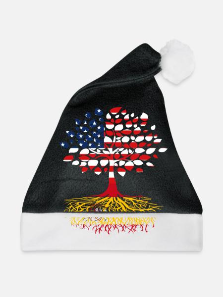 Amerikaner mit spanischen Wurzeln - Weihnachtsmütze - Schwarz/Weiß - Vorne
