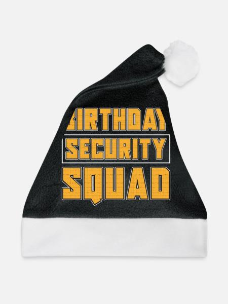 Security Wachmann Sicherheitsdienst - Weihnachtsmütze - Schwarz/Weiß - Vorne