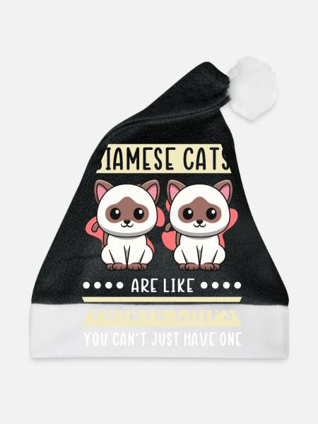Siamkatze Katzenbesitzer Katzenliebhaber - Weihnachtsmütze - Schwarz/Weiß