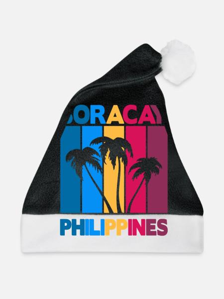 Boracay Philippines - Weihnachtsmütze - Schwarz/Weiß