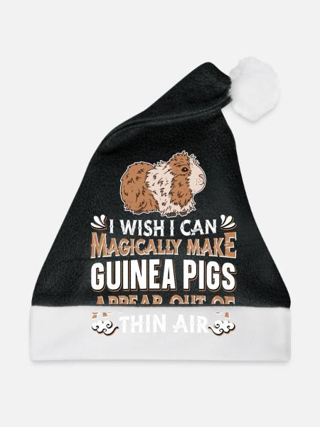 Meerschwein Meerschweinchen - Weihnachtsmütze - Schwarz/Weiß
