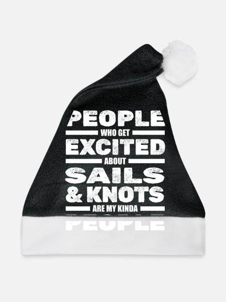 Seglen Segelboot Segler - Weihnachtsmütze - Schwarz/Weiß - Vorne
