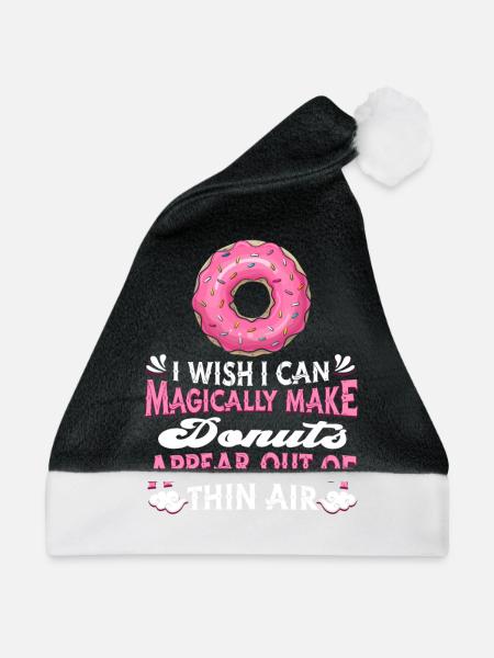 Donut Doughnut - Weihnachtsmütze - Schwarz/Weiß