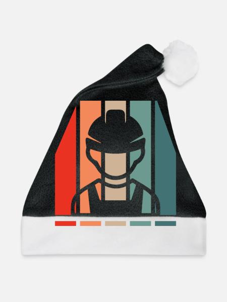 Bauarbeiter Retro - Weihnachtsmütze - Schwarz/Weiß