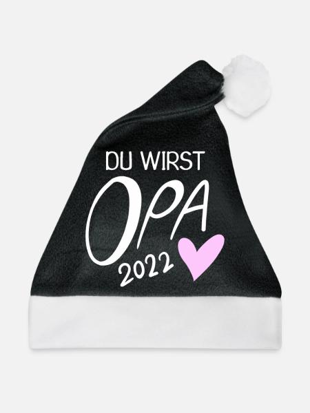 Oma 2022 - Werdende Oma 2022 - Weihnachtsmütze - Schwarz/Weiß - Vorne
