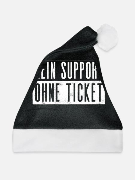 Kein Ticket, Kein Support, Helpdesk, Callenter - Weihnachtsmütze - Schwarz/Weiß - Vorne